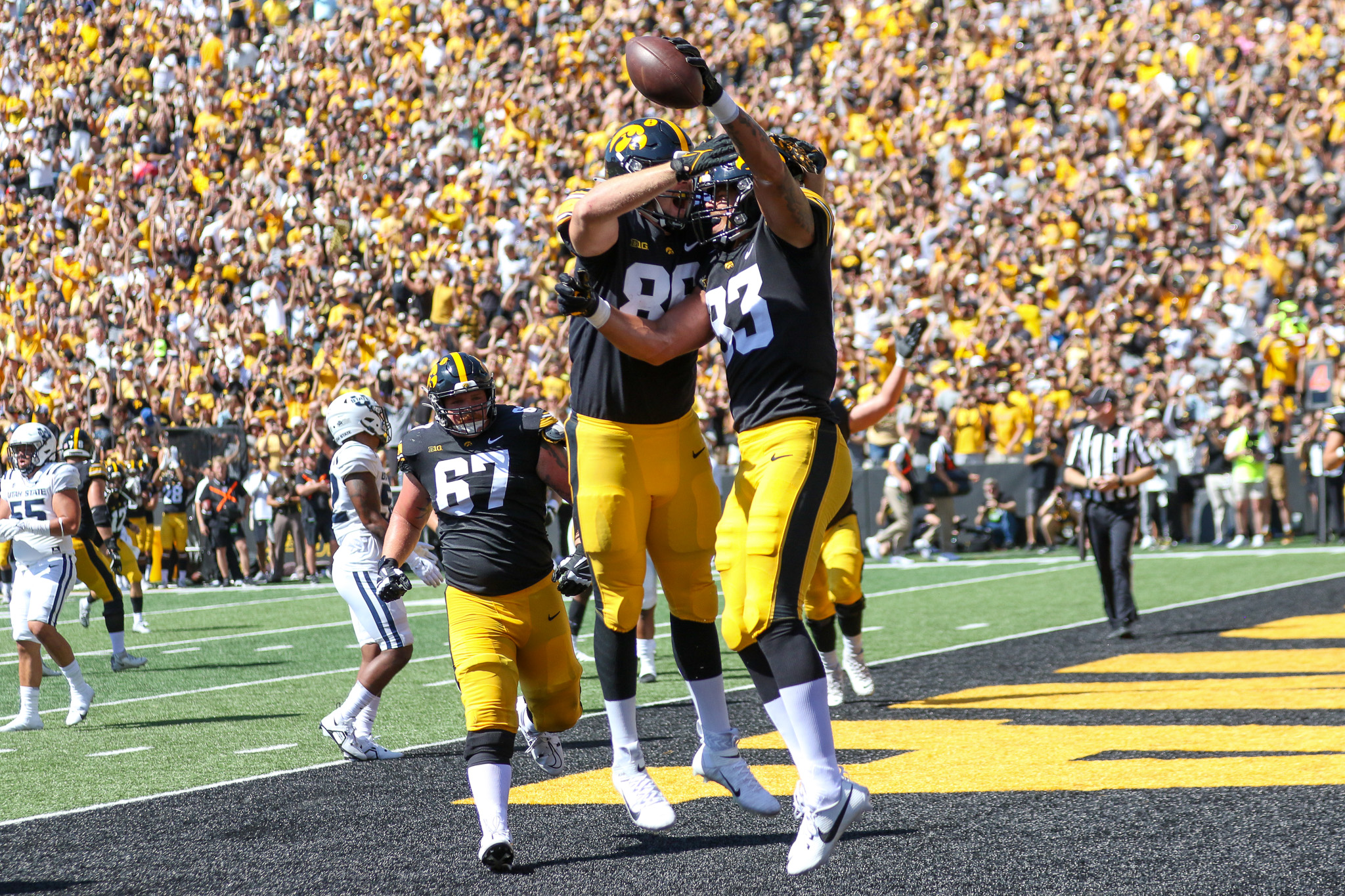 Iowa football game: Iowa defeats Utah State 24-14