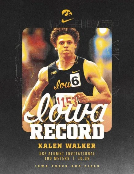 kalen walker 100 meter record