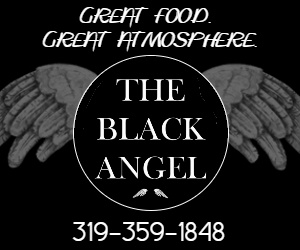 HawkFanatic Black Angel restaurant Iowa City ad
