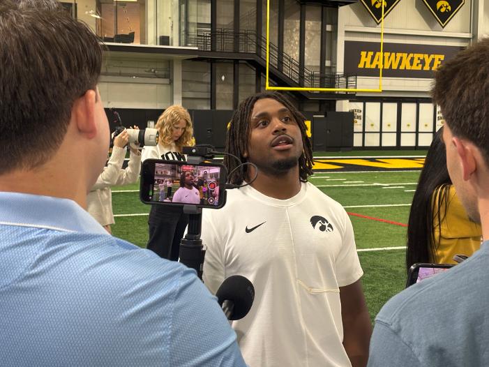 Running Headline Example Iowa running back L.J. Phillips Jr. has a special way with people ...